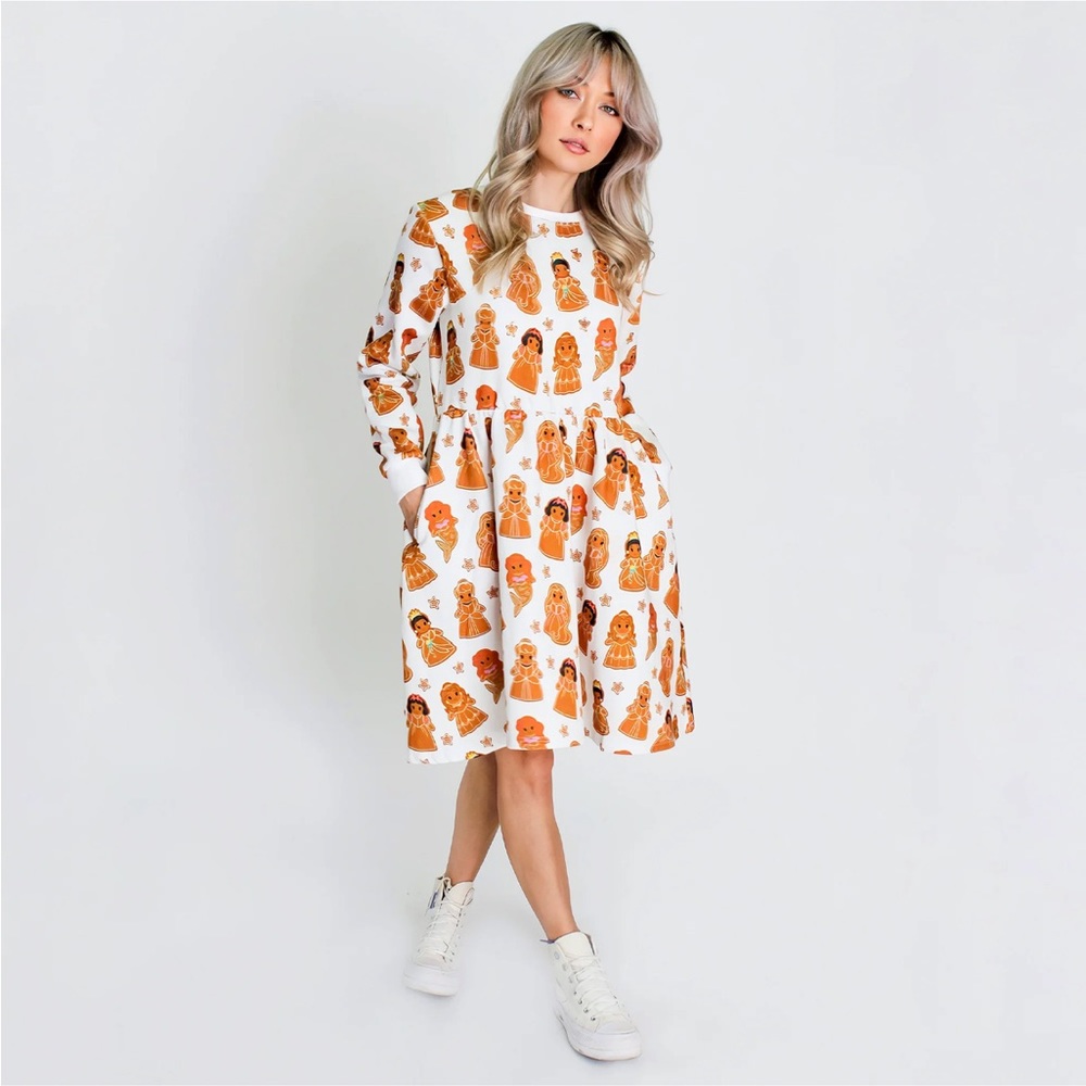 SOLD! NWT Cakeworthy XL Disney Princess Gingerbread Sweater Dress - Picture 3 of 8